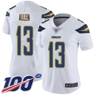 Los Angeles Chargers NFL Football Keenan Allen White Jersey Women Limited 13 Road 100th Season Vapor Untouchable
